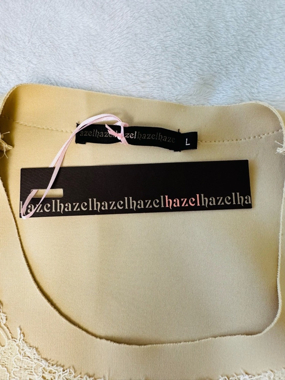 Hazelhaze Sleeveless Cream Lace Top Size Large - Picture 8 of 10
